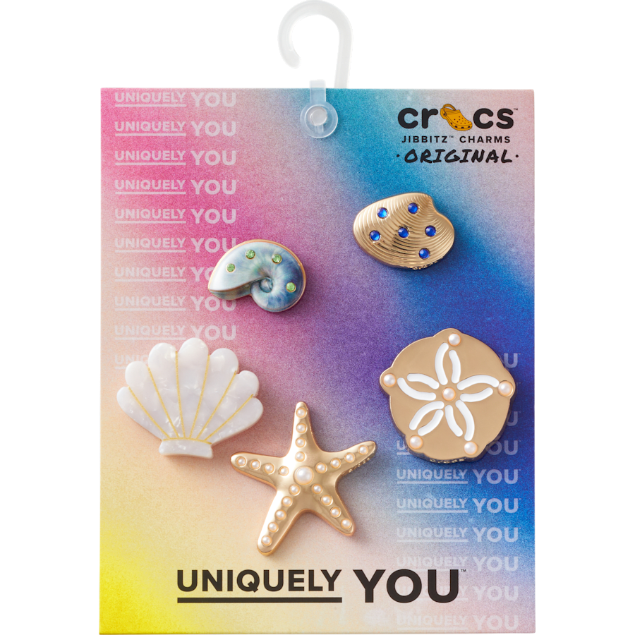 Gold Seashell 5 Pack Jibbitz™ charms Women|Men|Jibbitz™ Charms Outlet