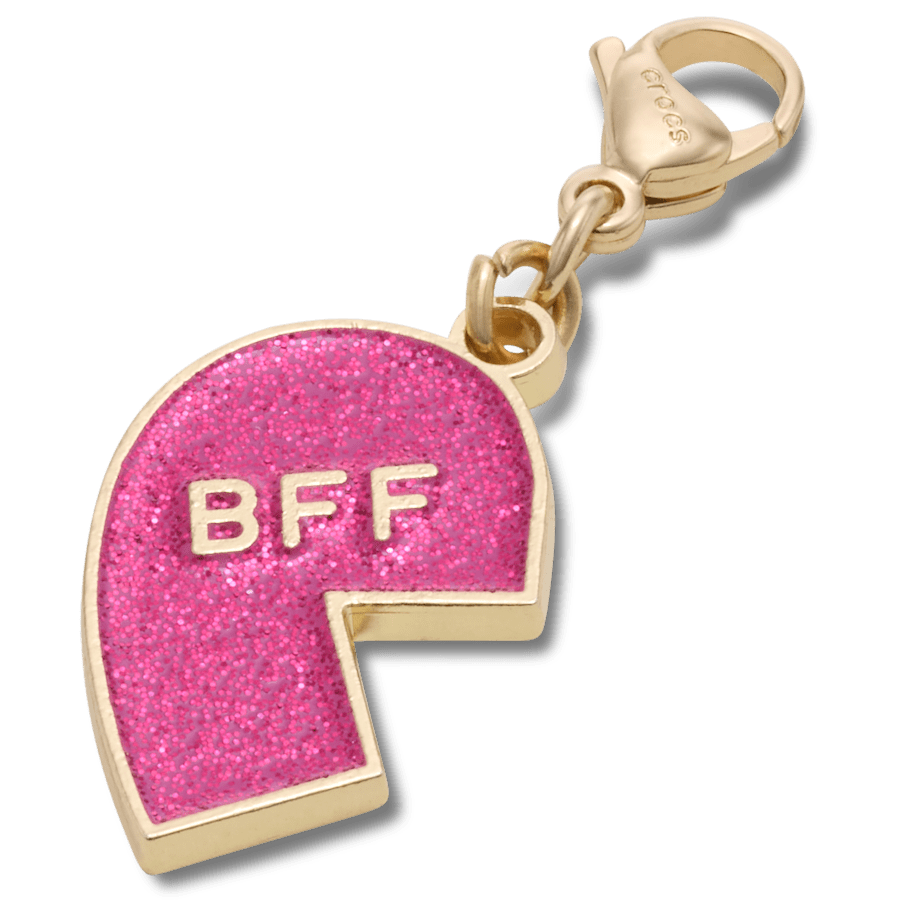 Pink Glitter BFF Charm Left Jibbitz Shoe Charm Women|Men|Kids|Jibbitz™ Charms Outlet