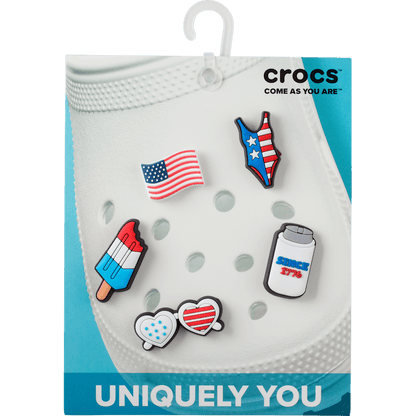 USA 5 Pack Jibbitz Shoe Charm - Crocs