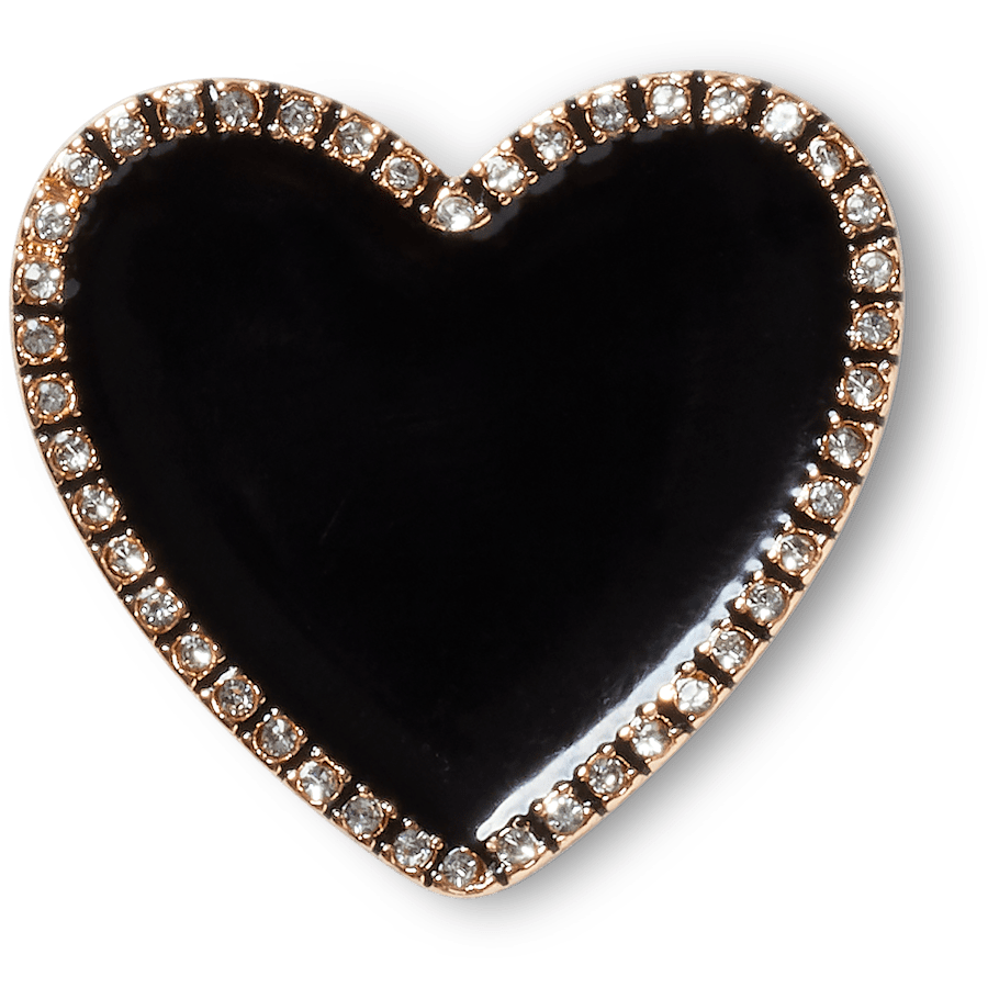 Black Heart with Gold Outline Jibbitz™ charms Women|Men|Jibbitz™ Charms Outlet