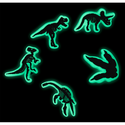 Glow In The Dark Dino 5 Pack Jibbitz Shoe Charm - Crocs