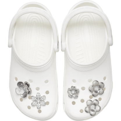 Monochrome Slvr Flwrs 5 Pack Jibbitz™ charms - Crocs