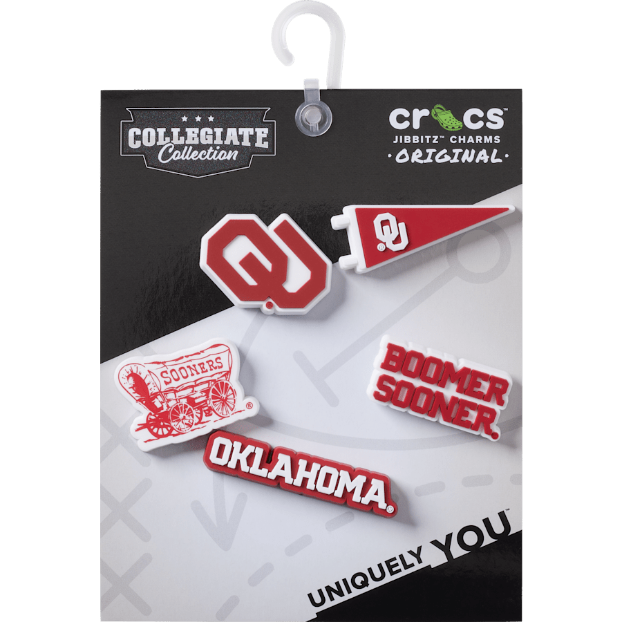 Univ of Oklahoma 5 Pack Jibbitz™ charms Women|Men|Kids|Jibbitz™ Charms Discount