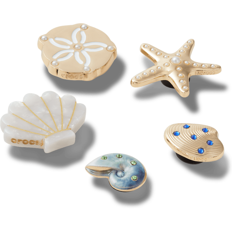 Gold Seashell 5 Pack Jibbitz™ charms Women|Men|Jibbitz™ Charms Outlet