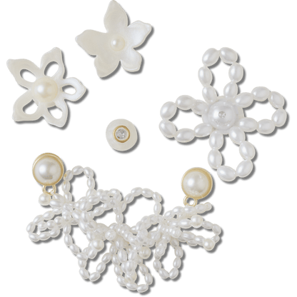 White Pearl Beaded 5 Pack Jibbitz™ charms - Crocs