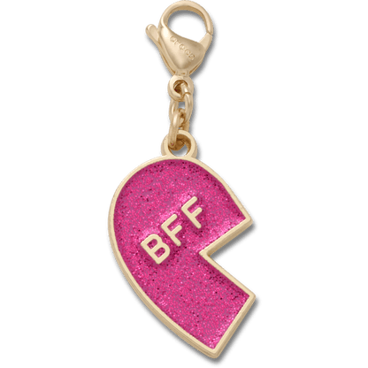 Pink Glitter BFF Charm Left Jibbitz Shoe Charm - Crocs