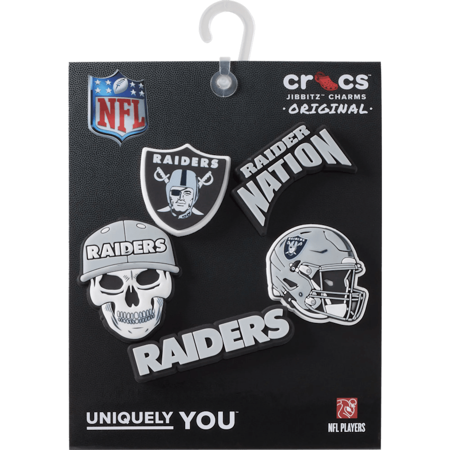 NFL Las Vegas Raiders 5 Pack Jibbitz Shoe Charm Women|Men|Jibbitz™ Charms Discount