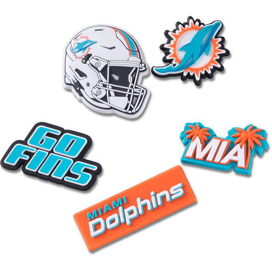 NFL Miami Dolphins 5 Pack Jibbitz Shoe Charm Women|Men|Jibbitz™ Charms Discount