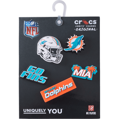 NFL Miami Dolphins 5 Pack Jibbitz Shoe Charm - Crocs