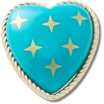 Turquoise and Gold Heart Jibbitz™ charms - Crocs