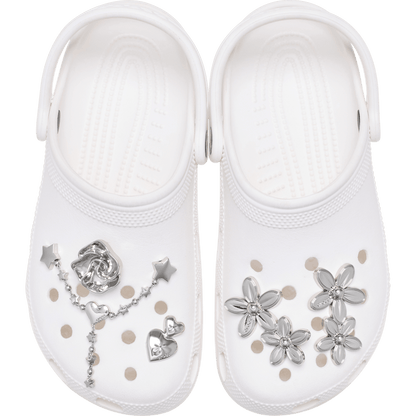 Silver Meta Floral 5 Pack Jibbitz™ charms - Crocs