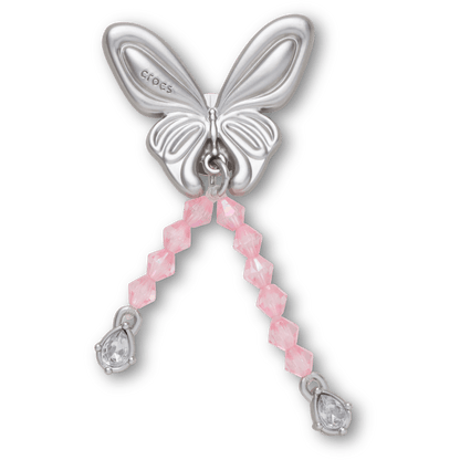 Silver Beaded Meta Butterfly Jibbitz™ charms - Crocs
