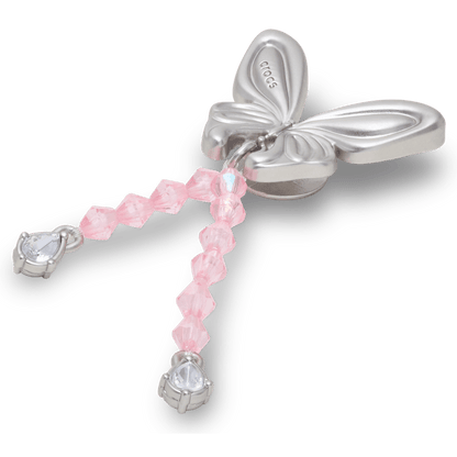 Silver Beaded Meta Butterfly Jibbitz™ charms - Crocs