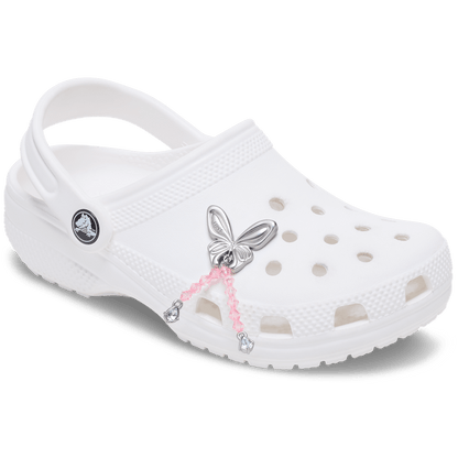 Silver Beaded Meta Butterfly Jibbitz™ charms - Crocs