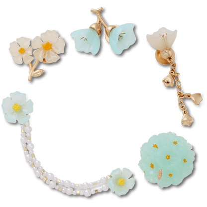 Blue Dainty Floral 5 Pack Jibbitz™ charms - Crocs
