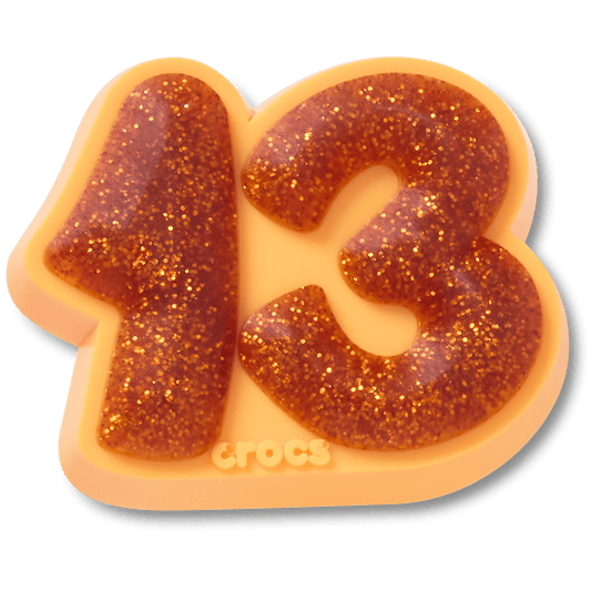 Orange Sparkly Number 13 Jibbitz™ charms Women|Men|Jibbitz™ Charms Discount