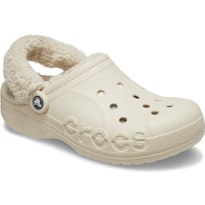 Baya Lined Fuzz-Strap Clog - Crocs