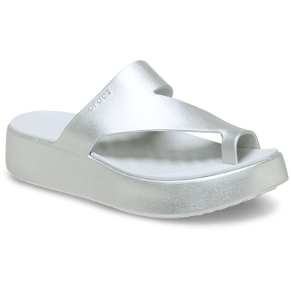 Getaway Metallic Platform Toe Loop - Crocs