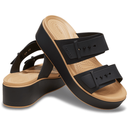 Brooklyn Buckle Matte Wrap Low Wedge - Crocs