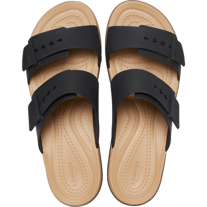 Brooklyn Buckle Matte Wrap Low Wedge - Crocs