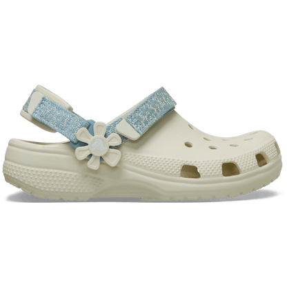 Kids’ Classic Denim Flower Adjustable Backstrap Clog - Crocs