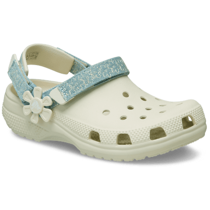 Kids’ Classic Denim Flower Adjustable Backstrap Clog - Crocs