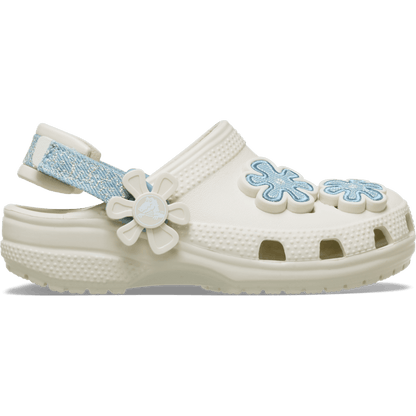 Toddler Classic Denim Flower Adjustable Backstrap Clog - Crocs