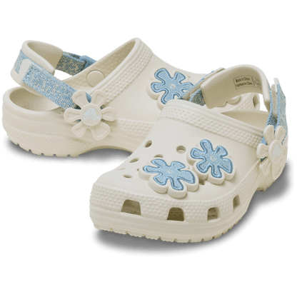 Toddler Classic Denim Flower Adjustable Backstrap Clog - Crocs