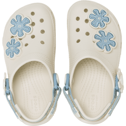 Toddler Classic Denim Flower Adjustable Backstrap Clog - Crocs