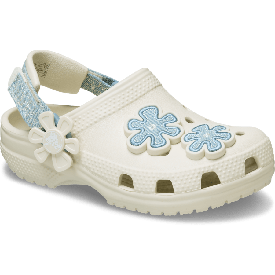 Toddler Classic Denim Flower Adjustable Backstrap Clog Kids Discount