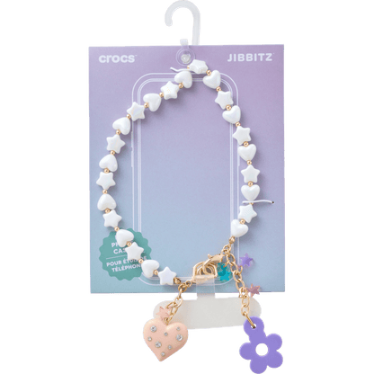 Beaded Heart Flower Phone Wristlet - Crocs