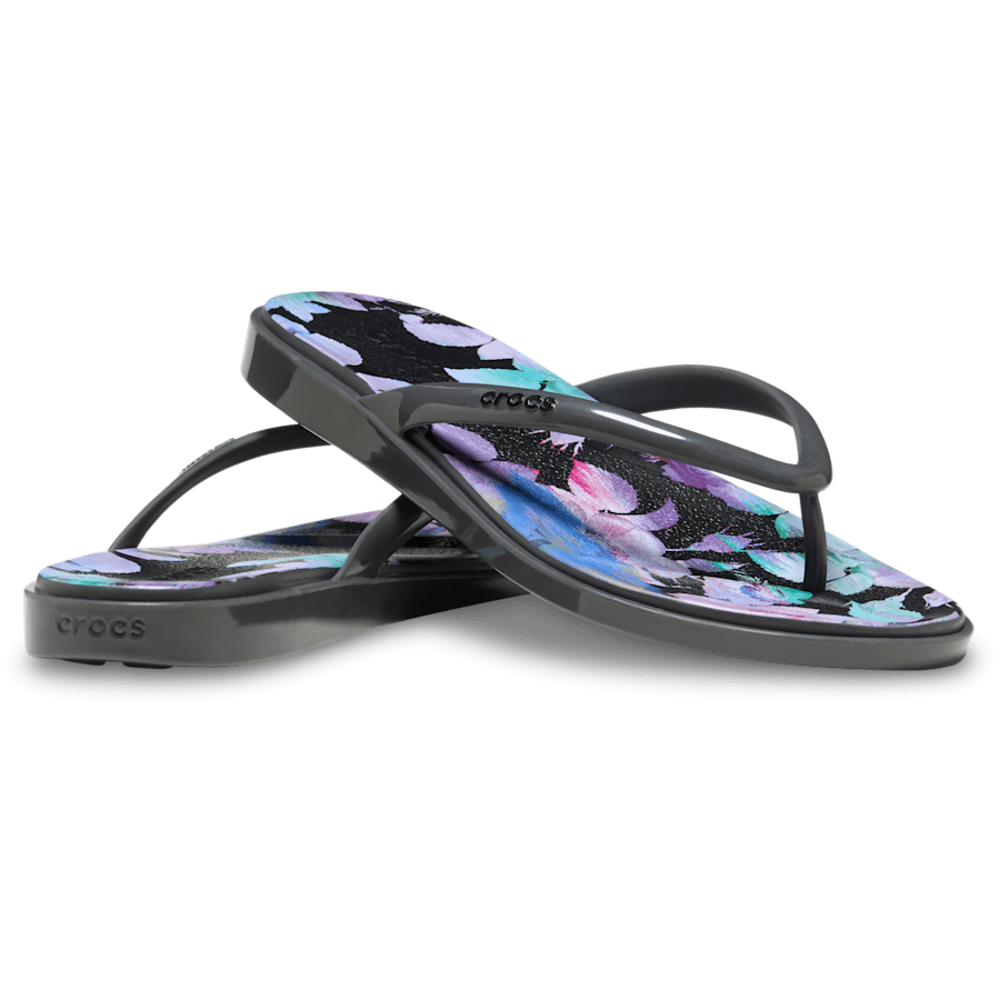 Miami Round Toe Dark Floral Flip Women Discount