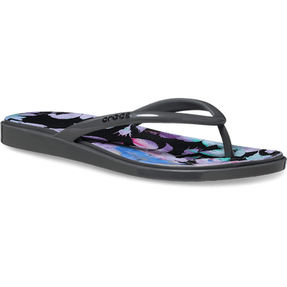 Miami Round Toe Dark Floral Flip - Crocs